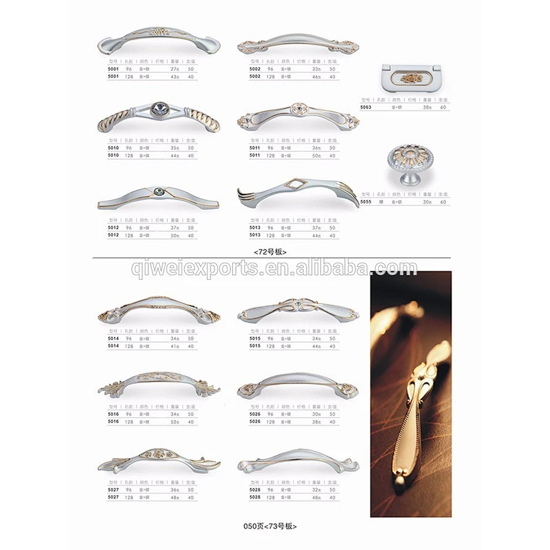 Luxury western drawer pulls handle for modern bedroom furniture