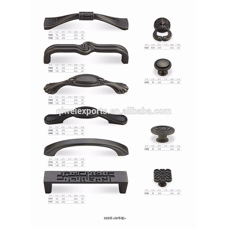 Classical curved door handles made in china for furniture hardwares