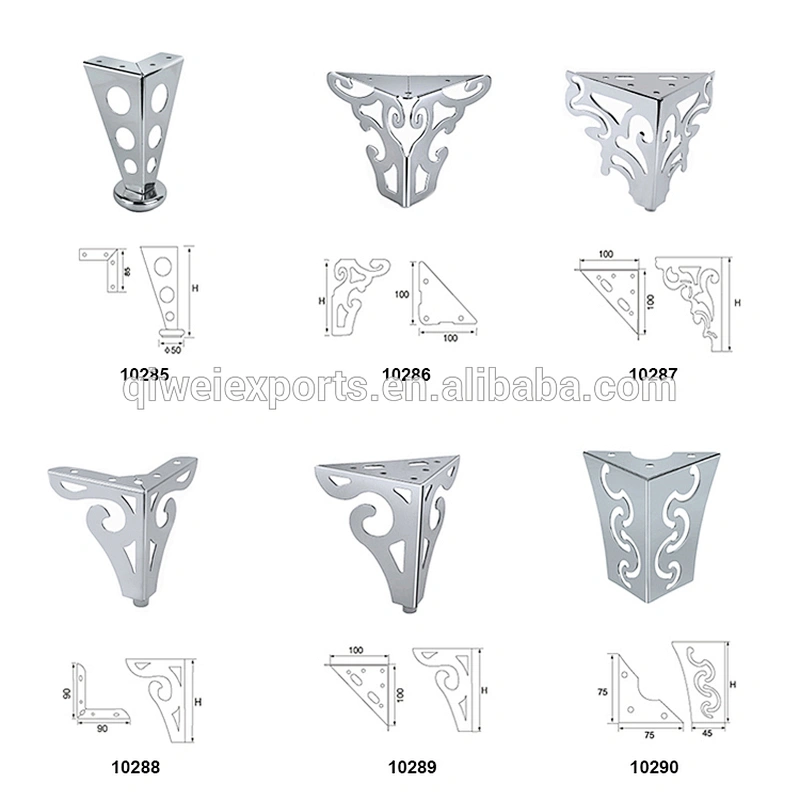 Decorative pattern stainless steel sofa legs furniture chair legs