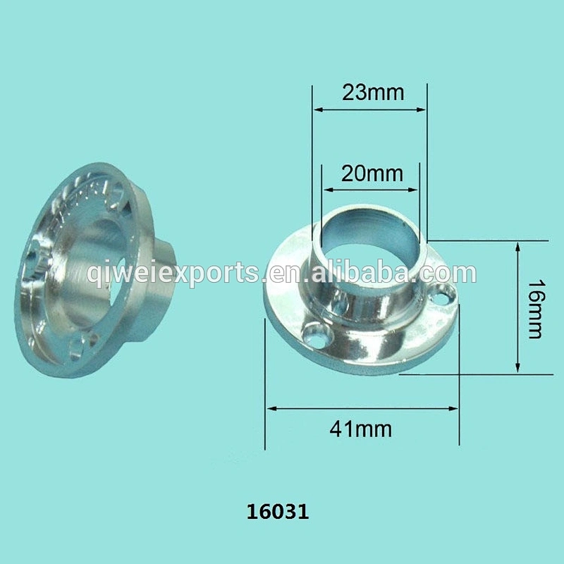 Wardrobe tube Flange round Wardrobe rail Flange Wardrobe Tube Holder 16031