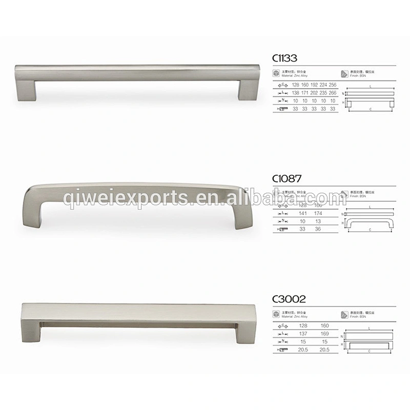 Chrome plated Zinc alloy modern furniture cabinet handles