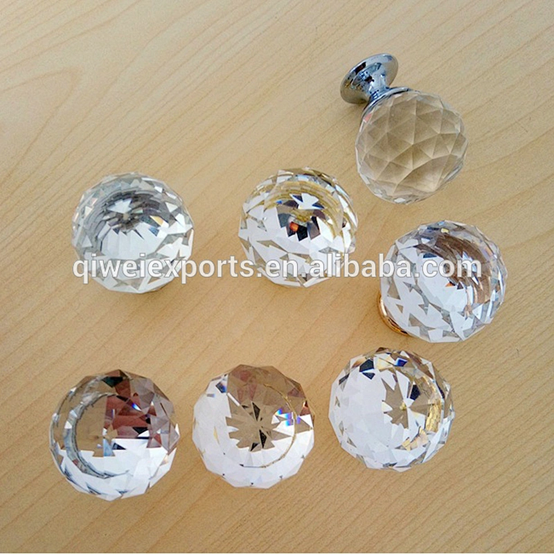 30mm Glass Knobs Crystal Cabinet Handle Door Knob 36167