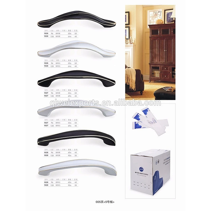 Factory supply zinc alloy black kitchen cabinet handle