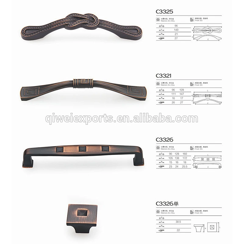 Zinc alloy Antique Metal Recessed Flush Cabinet Handle and knob