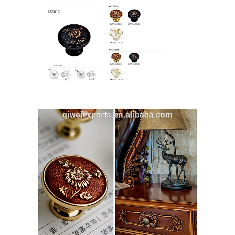 Decorative brass door handles and bedroom furniture knobs 36217