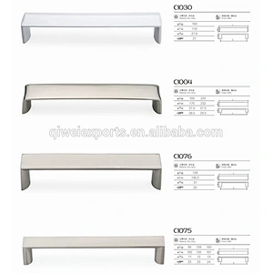 Chrome plated Zinc alloy modern furniture cabinet handles