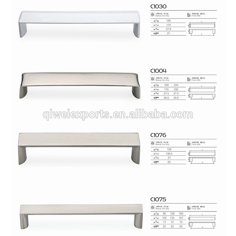 Chrome plated Zinc alloy modern furniture cabinet handles