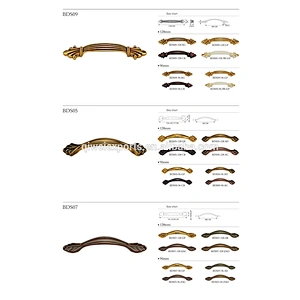 Classical style simple 128mm brass door handles and accessories