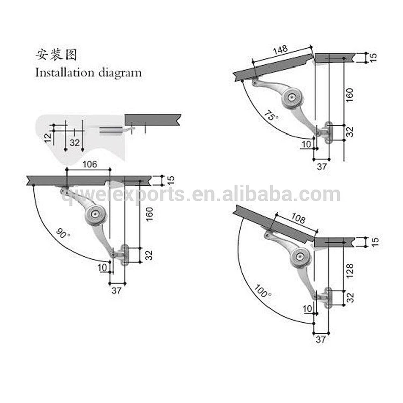 cabinet door support flap arbitrary stay hinge