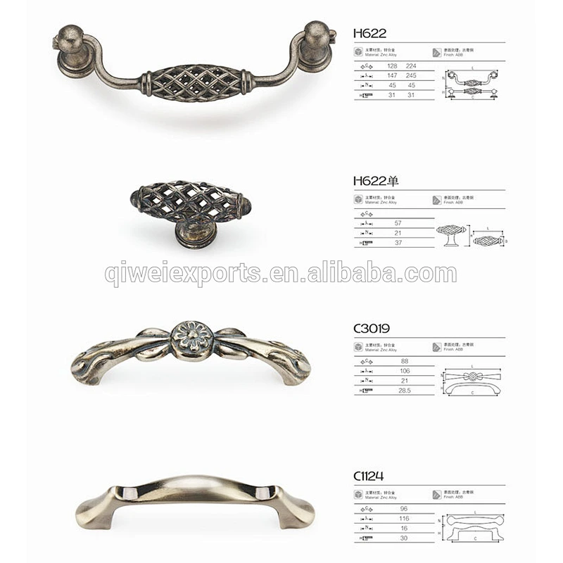 Antique Brass door cabinet handles for classic furniture