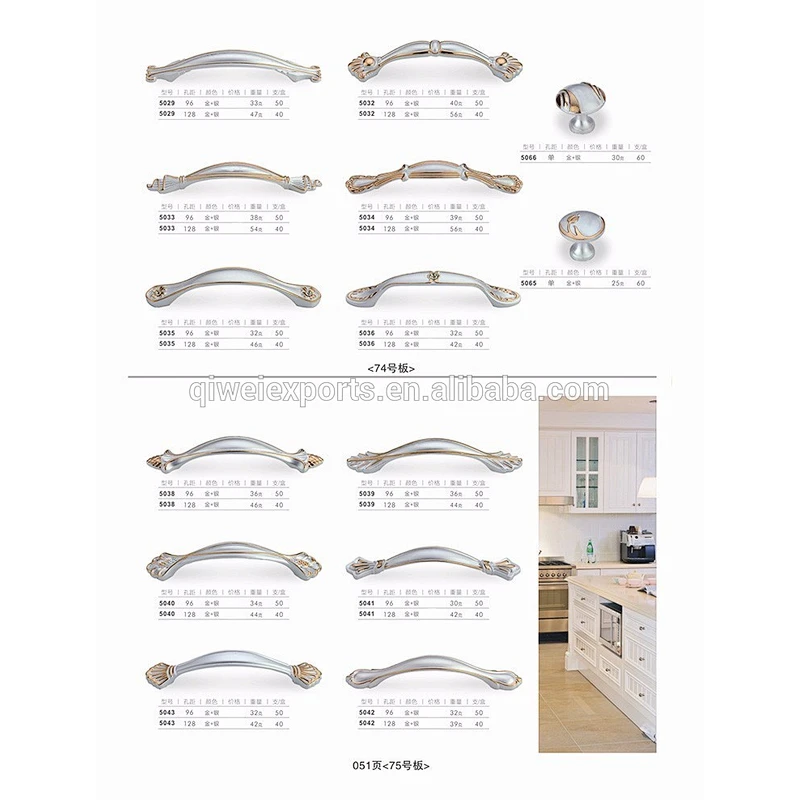 Luxury western drawer pulls handle for modern bedroom furniture
