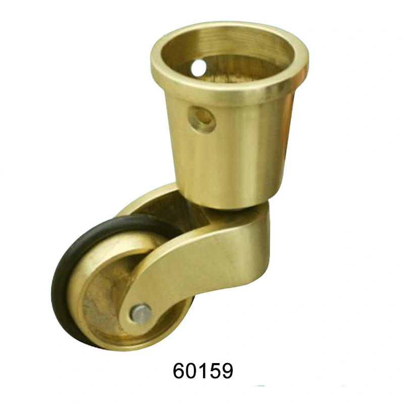 Matte Plating Golden Metal Caster Wheels with Rubber Rings