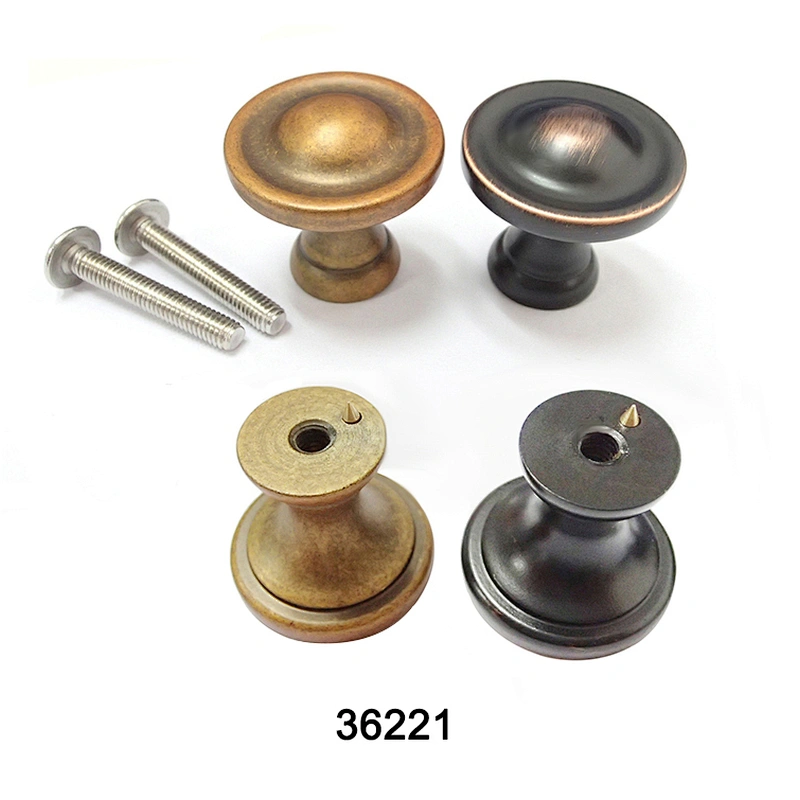 Black/Antiques Brass Knob Kitchen Cabinet Handles 36221
