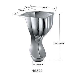 High quality Zinc Alloy furniture feet Metal Modern Sofa Legs
