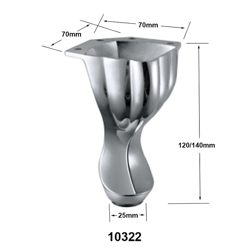 High quality Zinc Alloy furniture feet Metal Modern Sofa Legs