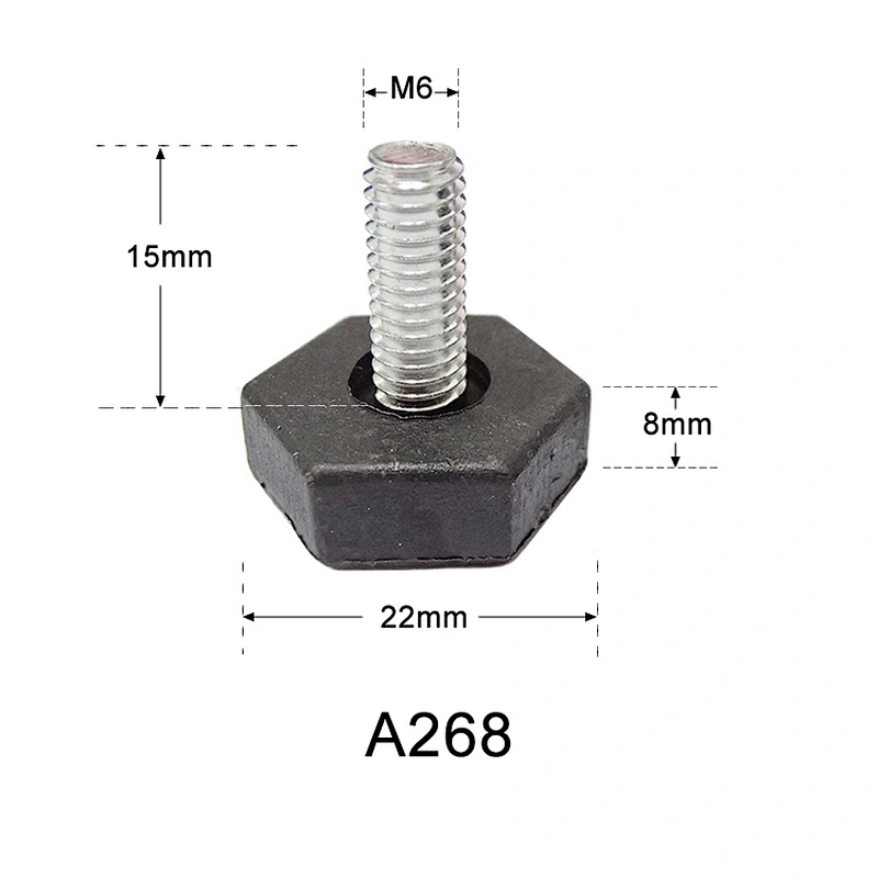 Black hexagonal Shockproof Type Adjustable sofa feet