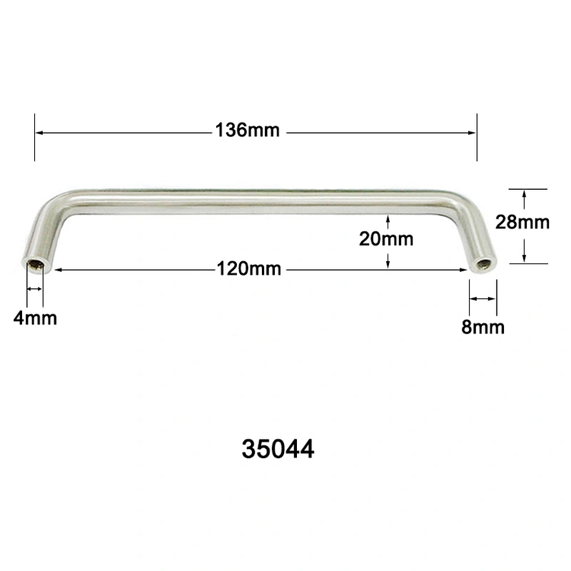 Matte Nickle 128mm Zinc Alloy Cabinet Handle with screw bolt