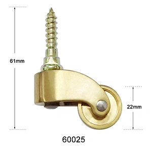 60025 Brass Caster Wheel for showcase cabinet
