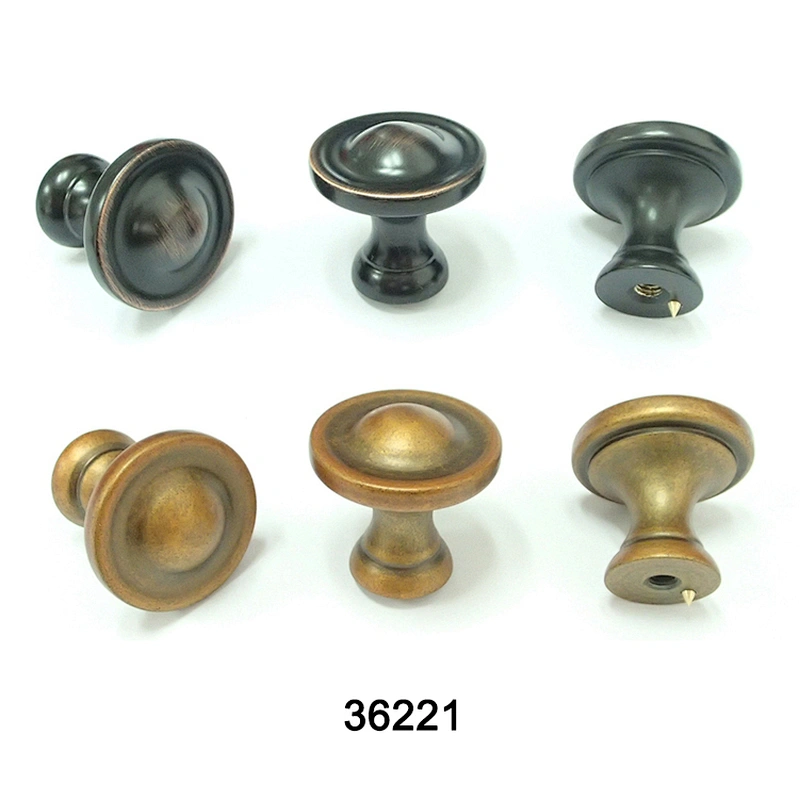 Black/Antiques Brass Knob Kitchen Cabinet Handles 36221