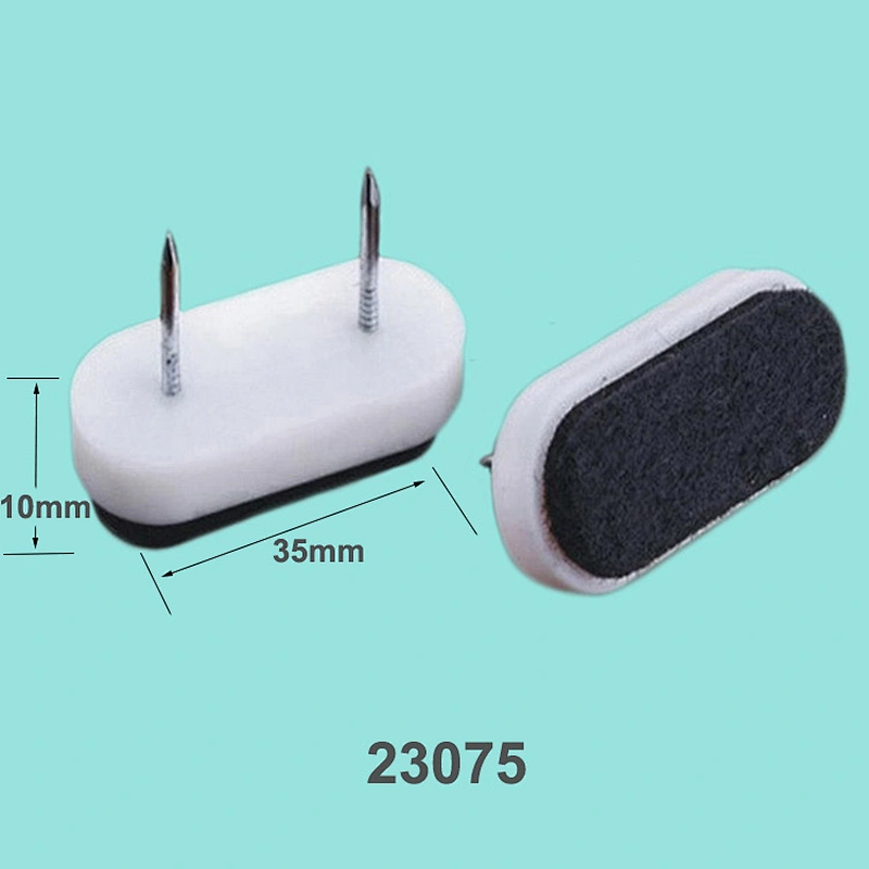 Tack-on adjustable glide with felt for furniture