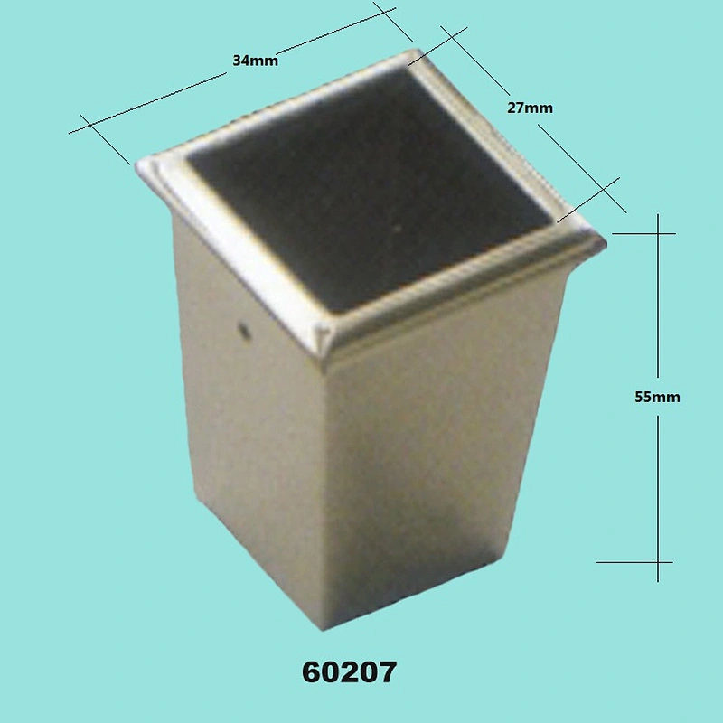 Brass square furniture caster cup for bedside cupboards