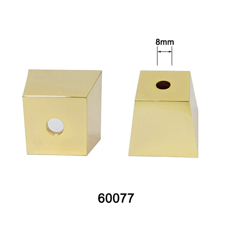 Square brass caster cup, brass cup for furniture legs 60077