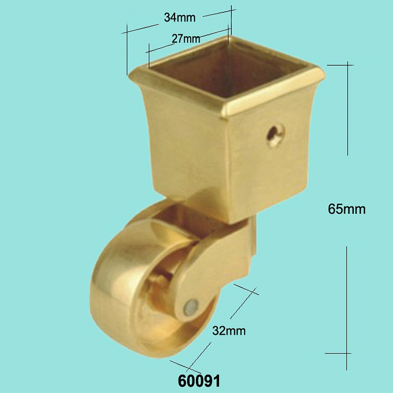 Square Cup Brass Caster Wheel 60091