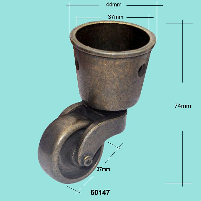Nickel plated heavy duty caster wheel brass swivel caster
