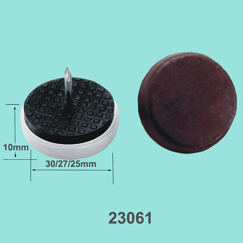 Plastic small bottom nail glide with iron foot pin