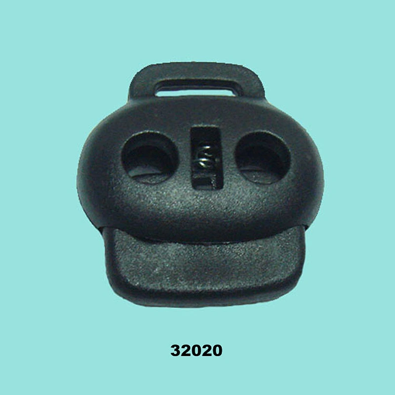 Factory supply plastic cord stopper with metal spring