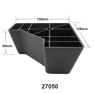 Black sanded sofa legs with right-angle furniture plastic L shape legs