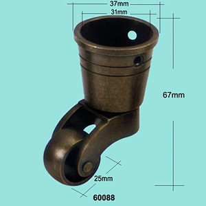 Nickel plated heavy duty caster wheel brass swivel caster