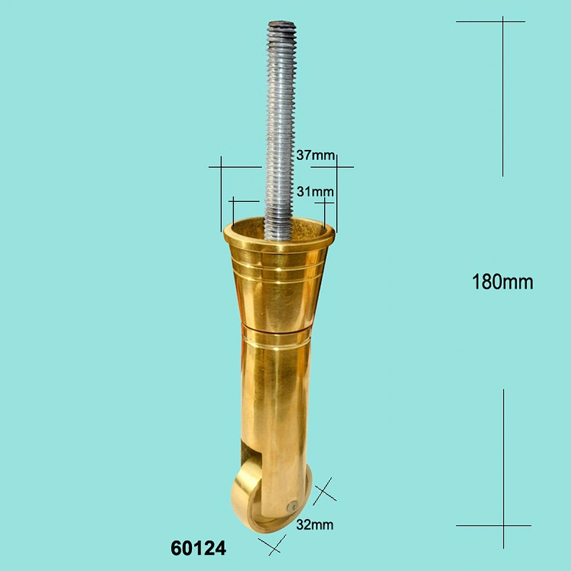 High quality brass round chair caster with long screw