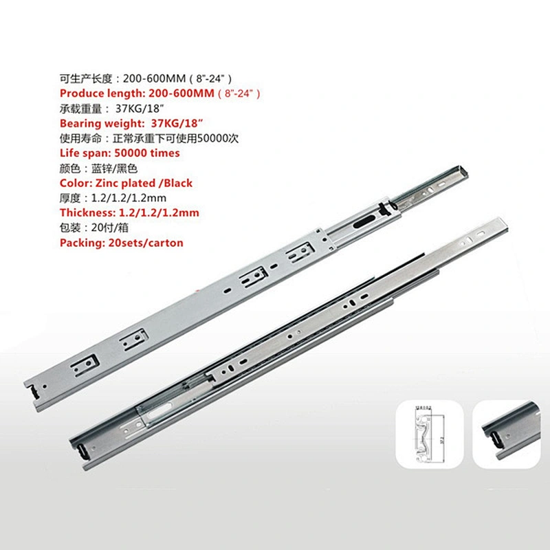The Soft-Close Ball Bearing 3 Fold High Quality Slide Rail