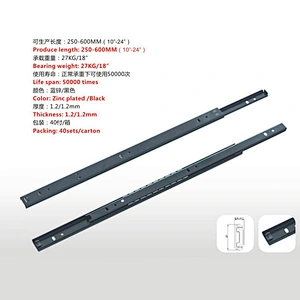 2-fold Full Extension Ball Bearing Slide Rail
