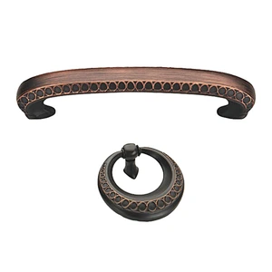 Zinc alloy Antique Metal Recessed Flush Cabinet Handle and knob