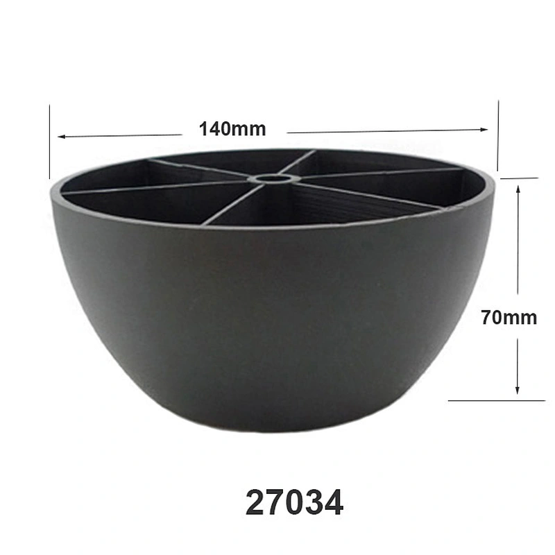 Black sanded round Cabinet Adjustable feet Plastic sofa Leg