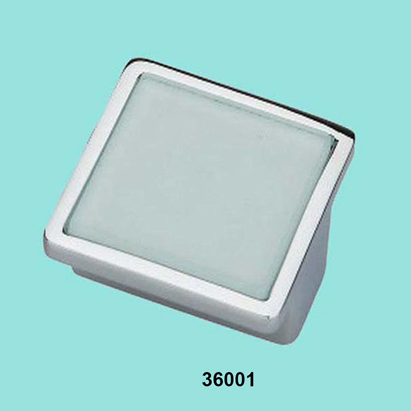 Square furniture knob zinc alloy cabinet glass handle