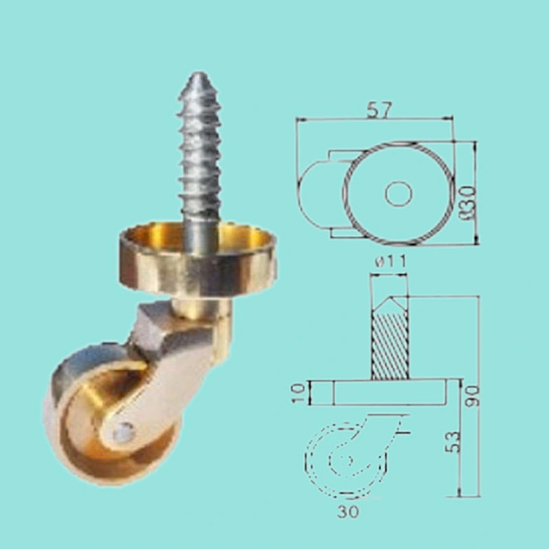 Swivel Castor,Brass Castors for Furniture,Bronze Castor Wheel 60074