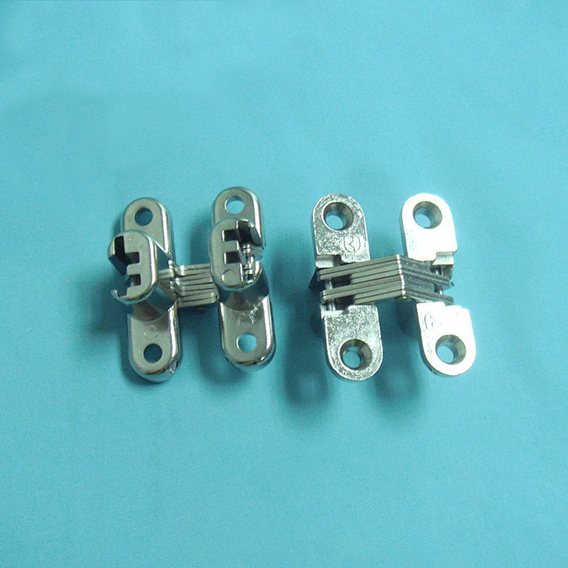 Unique design Zinc alloy cross hinge,folding concealed hinge