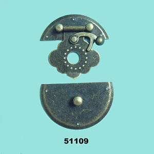 Antique metal lock for small wooden box