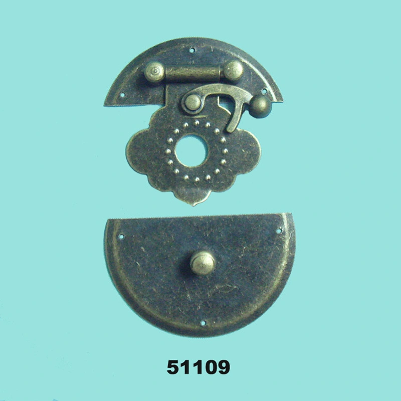 Antique metal lock for small wooden box