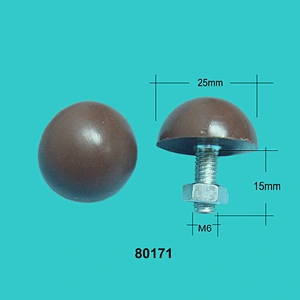 Decorative 25mm red adjustable threaded furniture glides