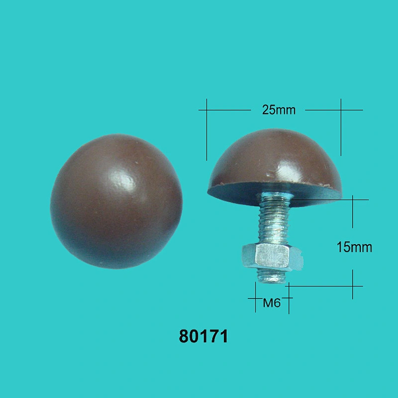 Decorative 25mm red adjustable threaded furniture glides