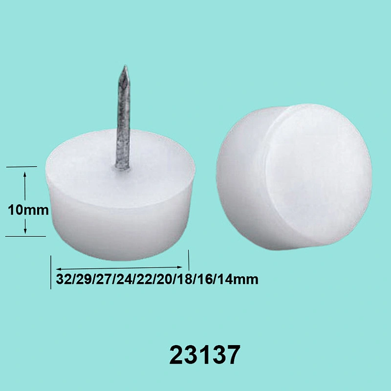 Furniture nail on glide round shape,plastic chair glides china
