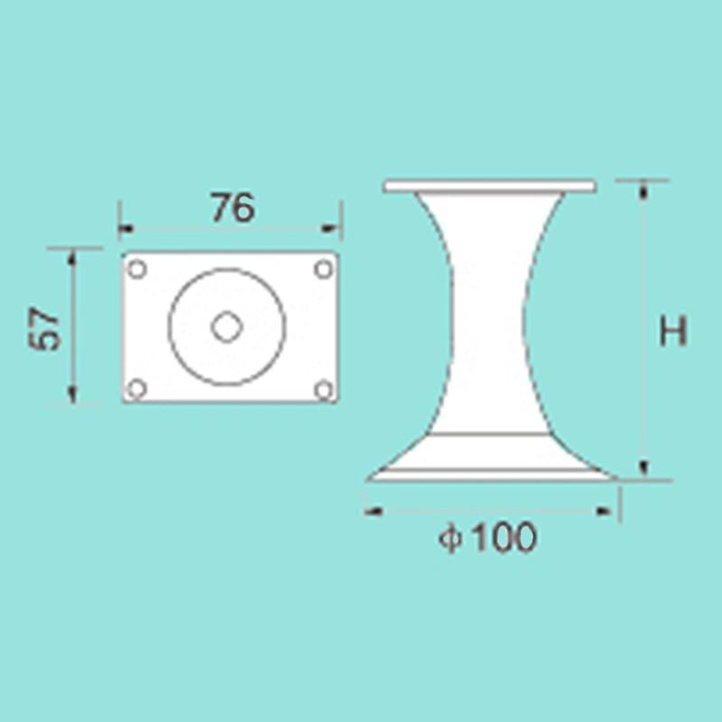 Flower vase shape Metal Furniture Leg with 100mm Horn base