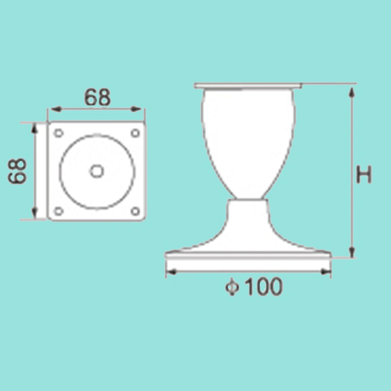 Wholesale metal Furniture Leg with 100mm Horn base