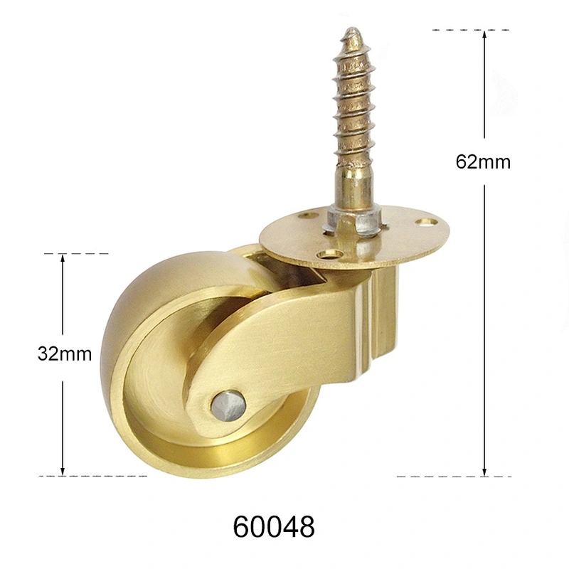 Furniture screw type Brass Caster Wheel for suitcase 60048