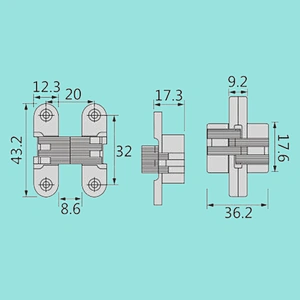 wholesale decorative thick cross furniture hinge
