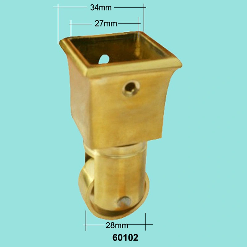 solid brass caster with square cup for furniture